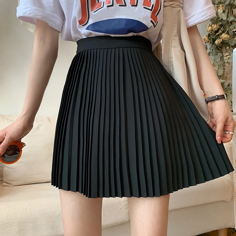 

Summer Women Harajuku High Waist Short Skirts Ladies Kawaii Sweet A-line Pleated Skirt Korean Casual Mini Skirts Female