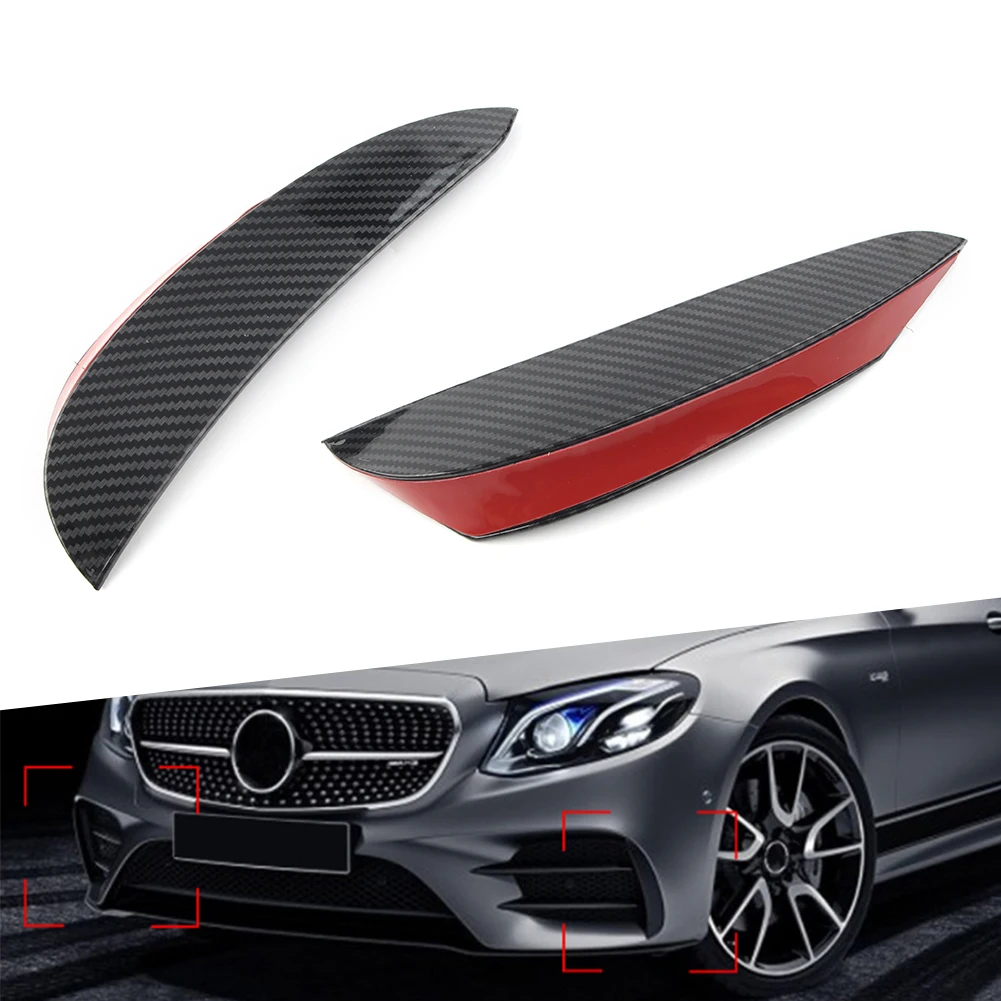 ABS Auto Paraurti Anteriore Spoiler Laterale Della Luce di Nebbia Canard Vent Battiti Per Mercedes Benz E-Class W213 E43 E53 e63 AMG Sport In Fibra di Carbonio