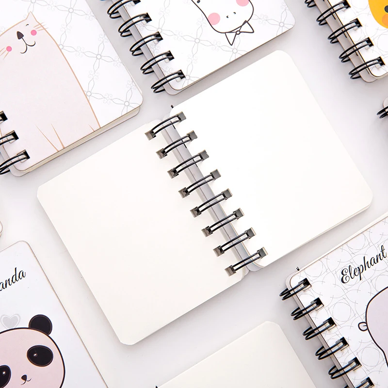 1pcs New Cartoon Portable Mini Coil Notepad Hard Cover Cute Animal notebook memo Time Organizer student School Supplies Kid Gift