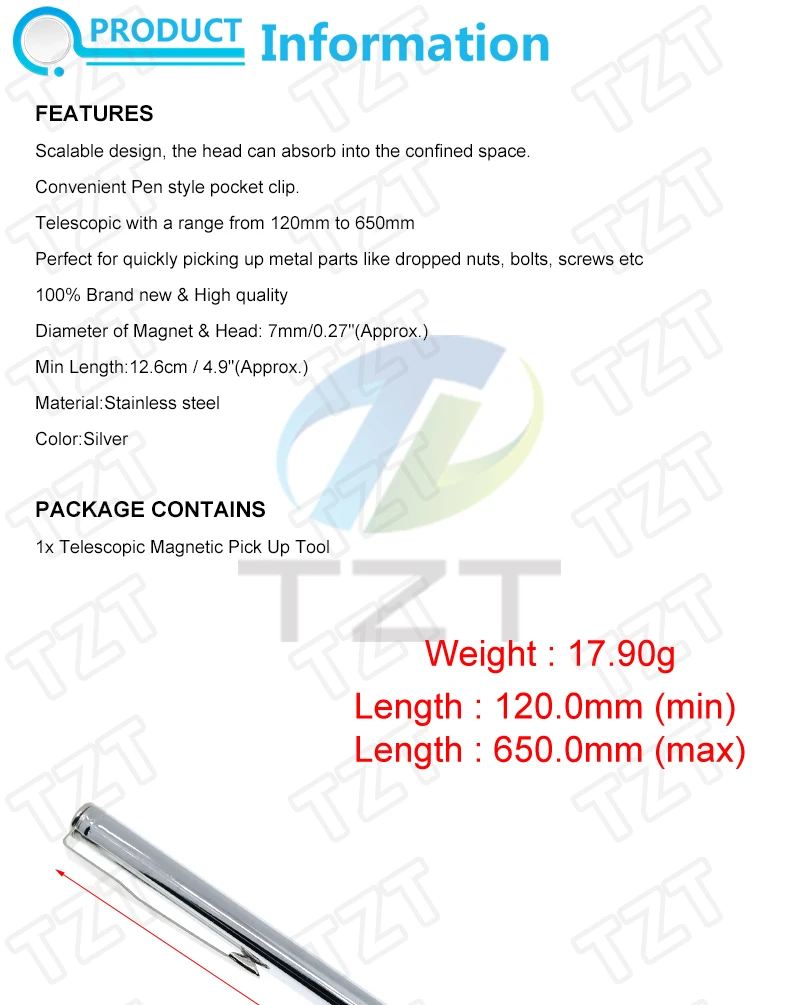 1/3PCS Mini tragbarer Teleskop-Magnetstift, Handmagnet, Aufnahmewerkzeug, verstellbarer Aufnahmestab zum Aufnehmen von Schrauben, Muttern und Bolzen – Detail 1