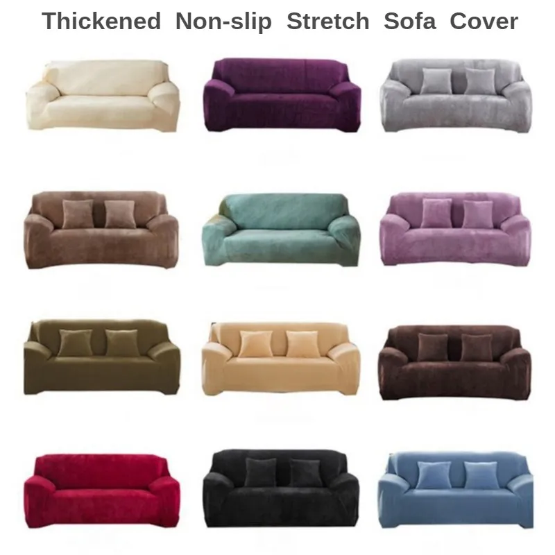 

1/2/3/4 combination stretch sofa cover all-inclusive plush thickening custom sofa towel pillowcase