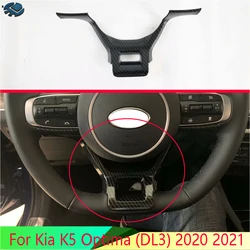 For Kia K5 Optima (DL3) 2020 2021 Carbon Fiber Style Steering Wheel Panel Cover Bezel Trim Insert Badge Molding Garnish