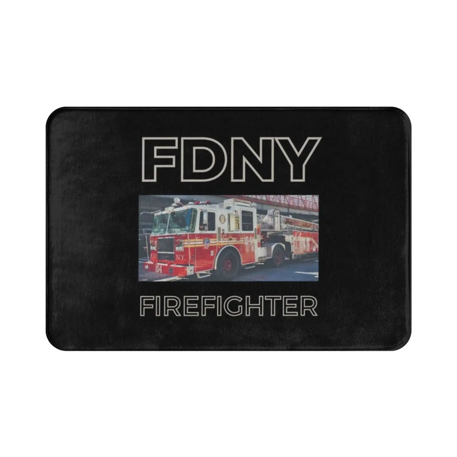 Firefighters , Truck & Ladder Carpet Mat Rug Cushion Soft Non-Slip Fire Department Truck Engine Ladder 104 Fire Fighters