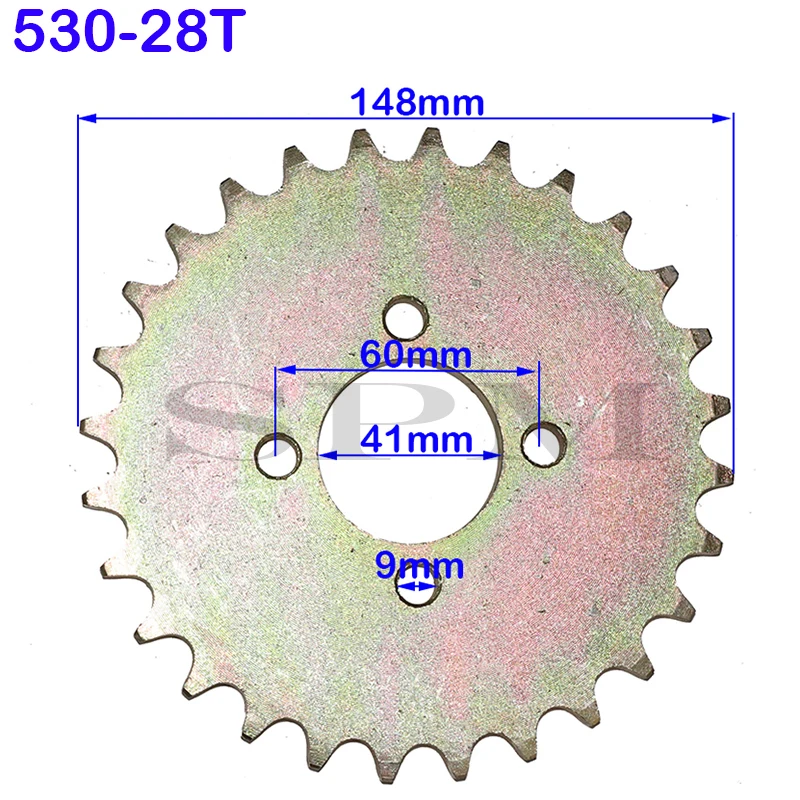 Motorcycle rear sprocket 530 chain, 28T / 32T / 37T / 41T suitable for ATV Quad Pit cross-country motorcycle chain ring