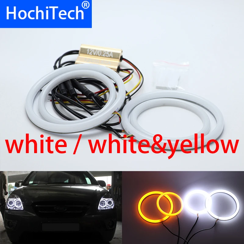 

for Kia Carens Rondo 2006-2011 DX White & yellow Cotton LED Angel eyes kit halo ring Turn signal light