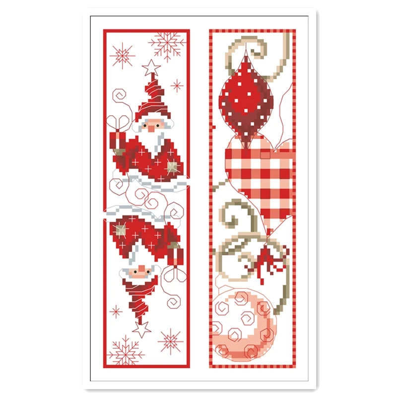 Christmas  patterns on both sides  bookmarks cross stitch kit counted 18ct 14ct Plastic Fabric needlework embroidery Craft kit