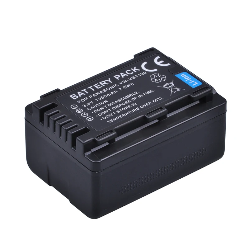 1950mAh VW-VBT190 VW-VBT380 Battery Pack for Panasonic HC-V750K,HC-V800K,HC-WX990,HC-V160,HC-V180,HC-V250,HC-V260,HC-V270