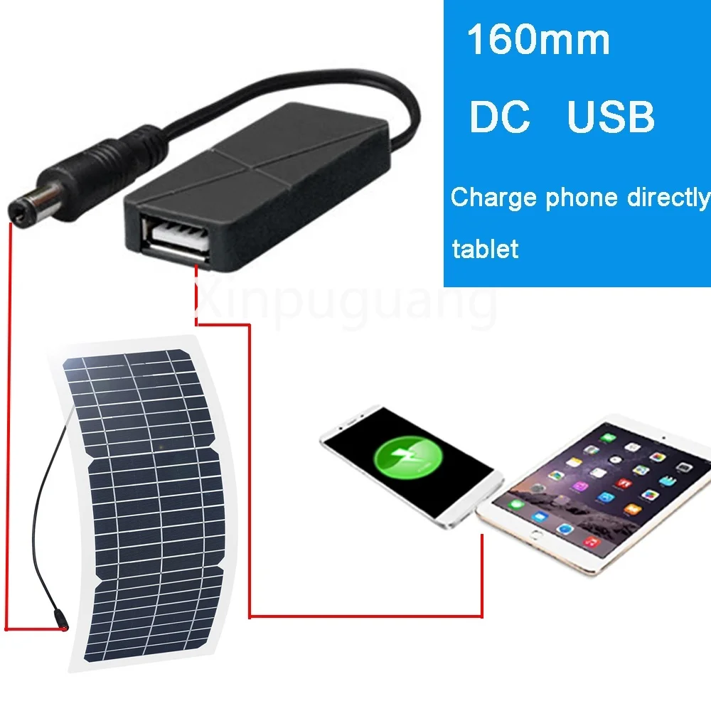 Portable 18V 10W Solar Charger Flexible Solar Panel Monocrystalline Cell Outdoor Cell Phone Power Bank Car Battery Charge