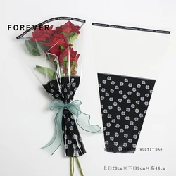 Waterproof Transparent Rose Packaging Sleeve Bag, Small Bouquet Wrapping Paper, Mini Rose Bag, 50Pcs