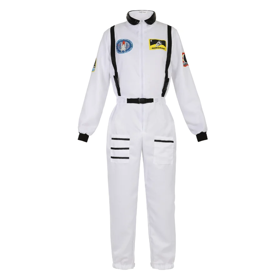 Adulto astronauta traje feminino homem espaço astronauta traje cosplay zíper macacão família spacesuit trajes carnaval