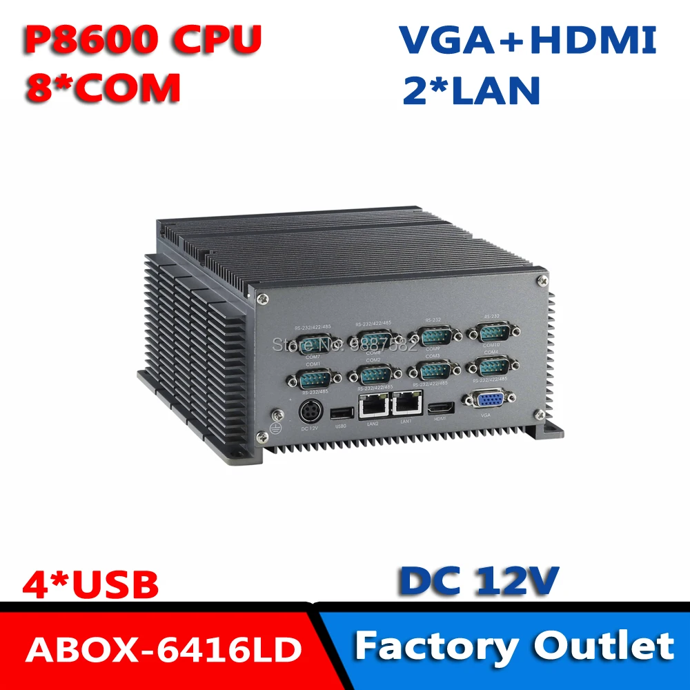 8*COM Intel Core 2 Duo P8600 CPU Machine Vision Controller 2*lan