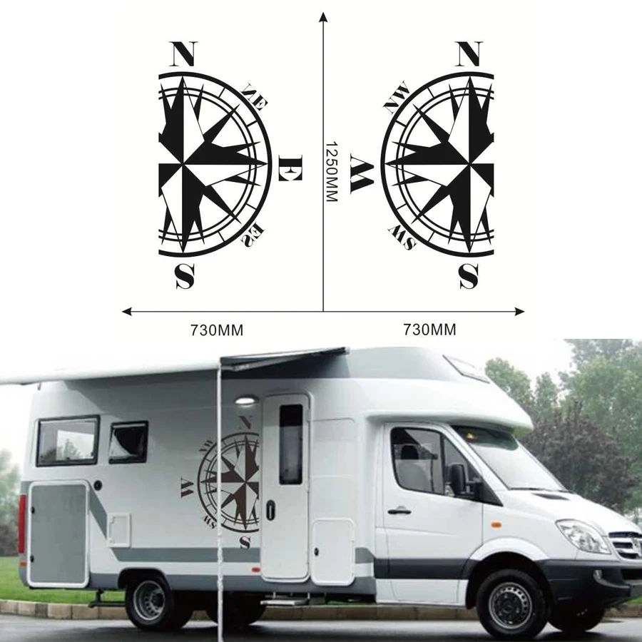 

Универсальный 73x125 см 2 шт. автомобильный стикер компас Тотем белый капот компас наклейка авто виниловый стикер капота