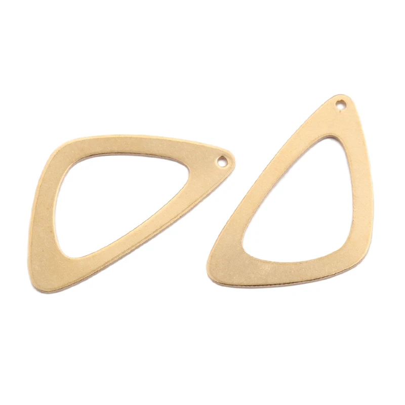 10pcs Raw Brass Hollow Out Triangle Frame Earring Charms Pendants Connectors Diy For Necklace Earrings Making Jewelry Findings