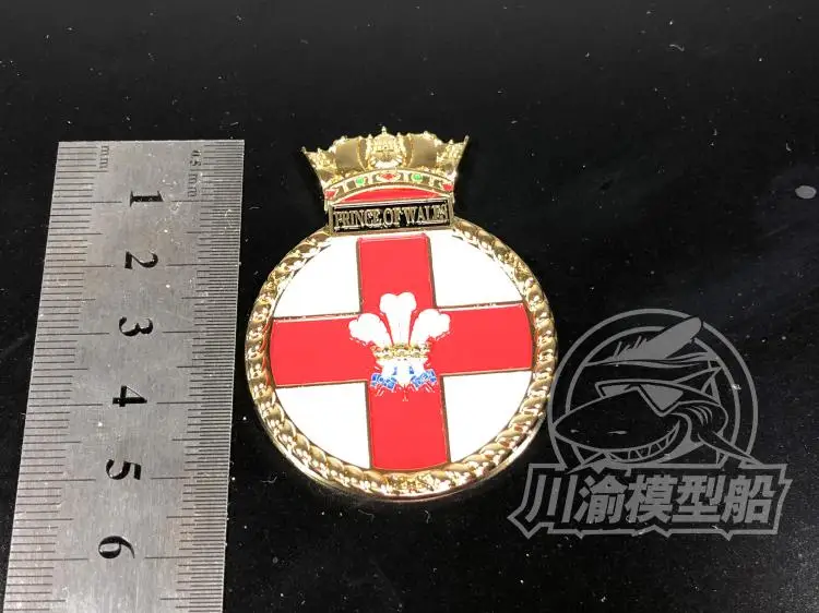 Metal Badge Heraldry HMS Battleship Prince Of Wales for 1/700 1/350 1/200 Scale Model Ship Display CYH006