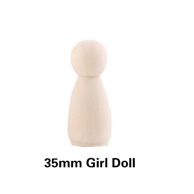 Wooden Peg Dolls Set, 5PCS for DIY Decoration