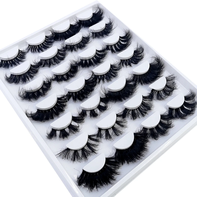 HBZGTLAD 14 Paar Wimpern 25mm Kunstnerz-Wimpern Langanhaltende Flauschige Nerzwimpern Dramatische Volumen-Wimpernverlängerung Dick Lang – Detail 1