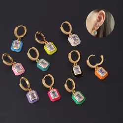 1PC Stainless Steel Square Shape Cartilage Earrings for Women Men Hoop Earring Ear Clip Helix Piercing Jewelry