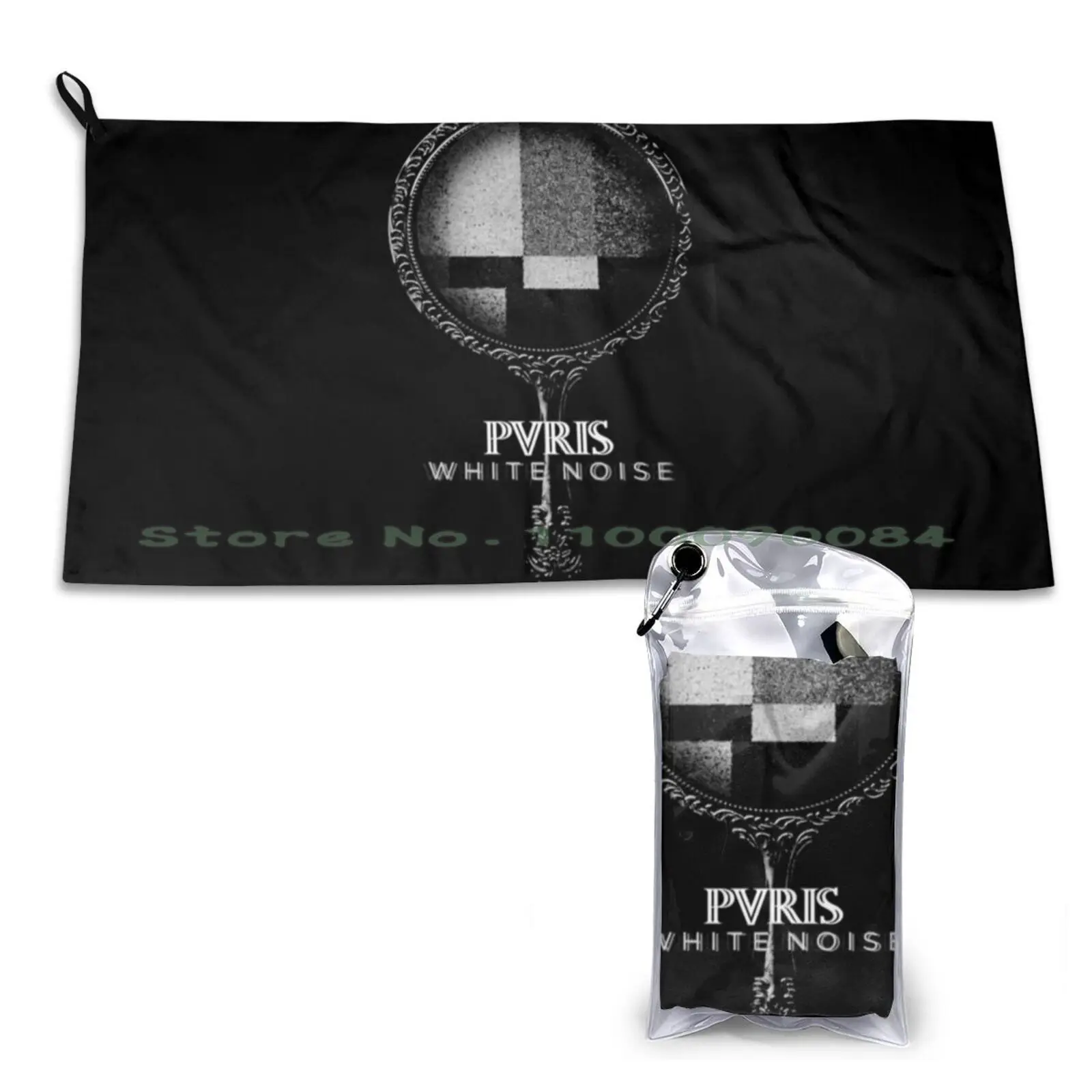 Miror Pvris White Noise Quick Dry Towel Gym Sports Bath Portable Logo Window Bumper Emblem Silly Black And White Funny Simple