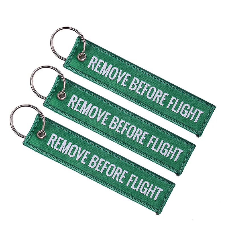 Luggage Tag Remove Before Flight Embroidery Keychains Travel Accessories Fashion Bag Tags Keyring