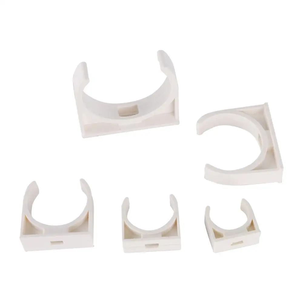 5 Pcs 20/25/32/40/50mm PVC Pipe Clamps Water Pipe Support PVC Pipe Connectors Garden Irrigation Tube Bracket Pipe Fittings