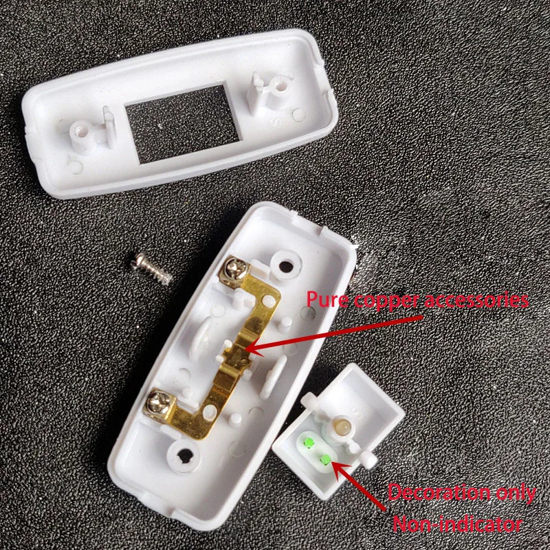 4 pcs Single control button switch bedside pillow side 10A switch pure copper wiring white button switch