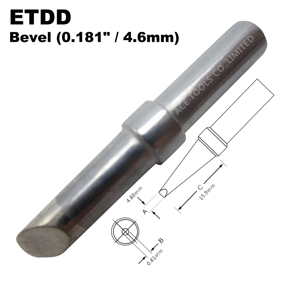 

ETDD Replacement Soldering Tip Bevel 4.8mm Fit WELLER WES51 WES50 WESD51 WE1010NA WE1010EU PES51 PES50 LR21 LR20 Welding Bit