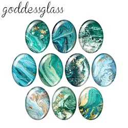 New Beauty Colorful Patterns Lines 10pcs mixed 13x18mm/18x25mm/30x40mm Oval photo glass cabochon demo flat back Making findings