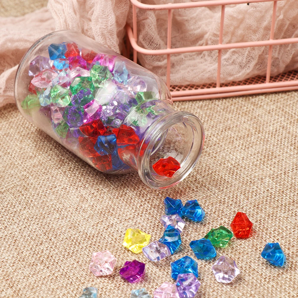 

New 250Pcs/bag Colorful Aquarium Acrylic Stones Crystal Ice Cubes Decor Vase Filler Pebble Fish Tank Home Ornament Landscape