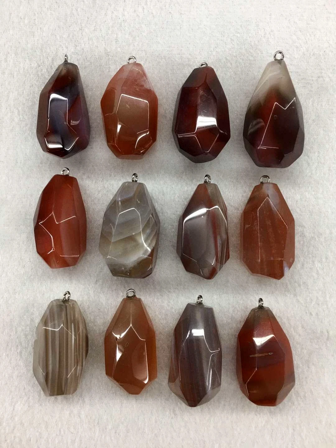 

Wholesale 2pcs/pack Faceted Botswana Agate Stone Bead Pendant Natural Gemstone Jewelry DIY Necklace Multi Color
