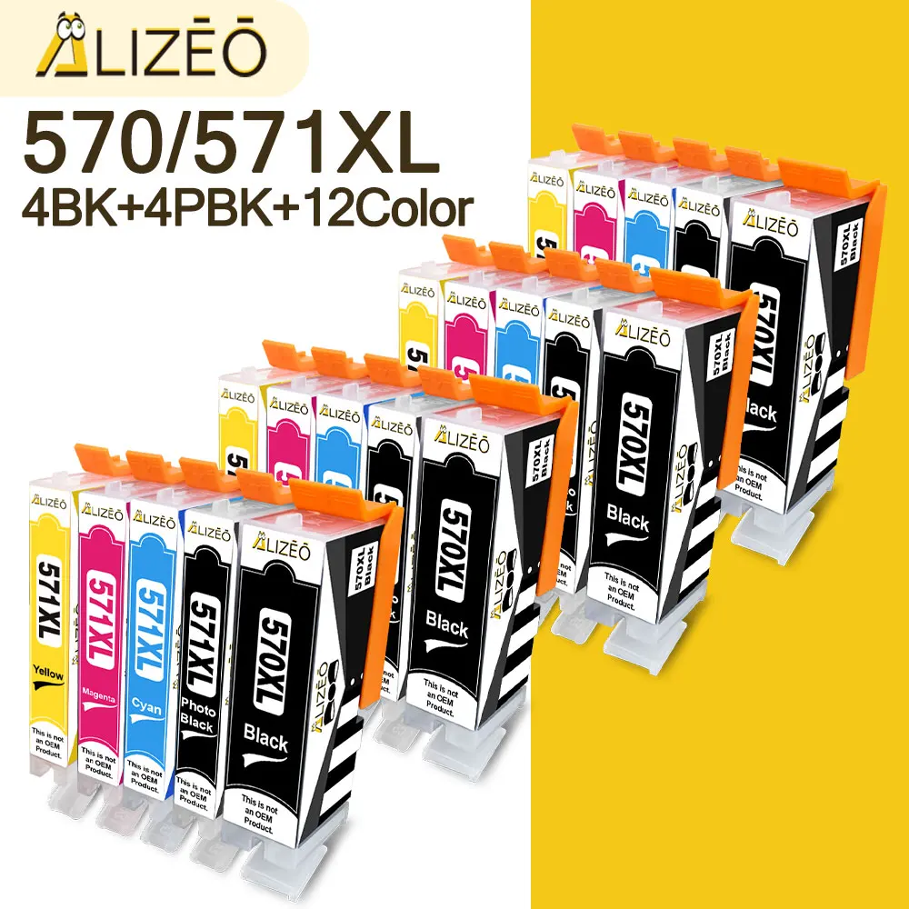 For Canon PGI-570XL Ink For CLI-571XL Ink 570 571 Pixma MG5752 MG6850 MG7752 TS8053 TS5052 TS6053 TS5055 TS9050 MG5750 Ink