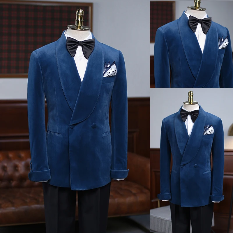 Mens Suits Custom Made Business Smoking One-Button Notched Revers Bruidegom Wear Custom Made Business 2 Stuks Suits Jacket en Broek