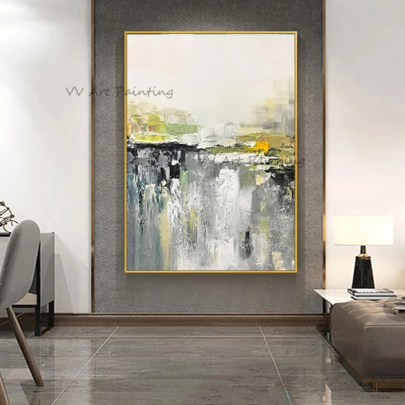 Trendy Hand Painted Colorful Textured Oil Painting Artwork Modern Oversize Abstract Extra Large Wall Decoration for Living Room