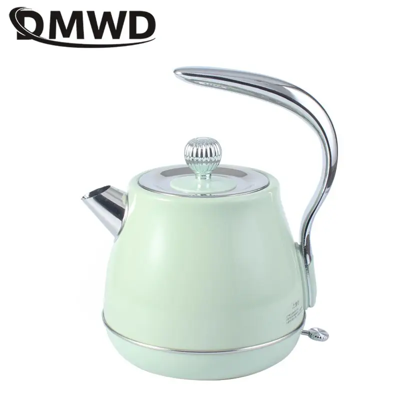 DMWD 1500W 220V Retro 304 Stainless Steel Electric Kettle 1.5L Portable Travel Water Boiler Coffee Pot