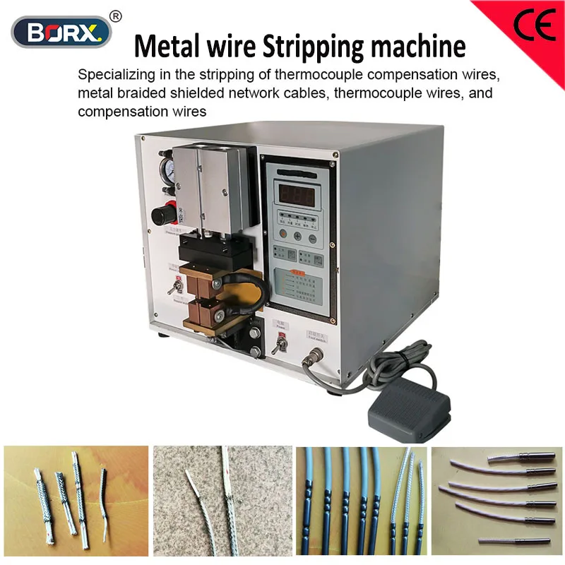 Thermocouple compensation wires stripping machine metal braided shielded network cable electric fire burn peel machines