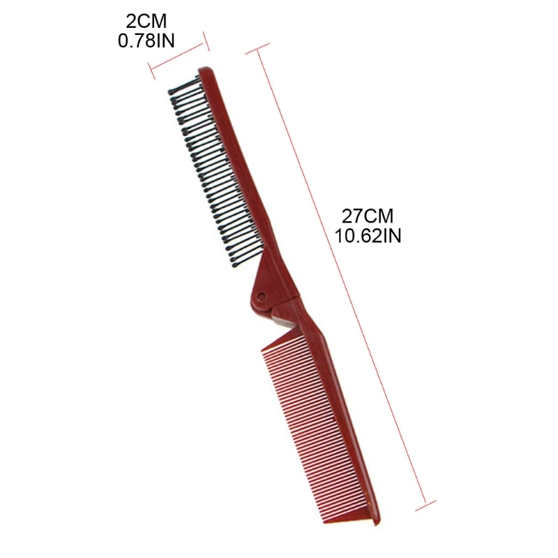 المحمولة السفر للطي فرشاة الشعر المدمجة جيب الشعر مشط مزدوج الرأس مكافحة ساكنة أمشاط للنساء الرجال