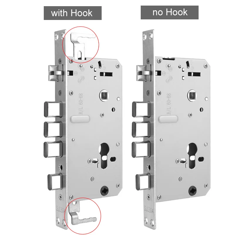 Cerradura de puerta de seguridad de acero inoxidable 6068 304, estructura de engranaje interno, antiatascos para cerradura inteligente con huella