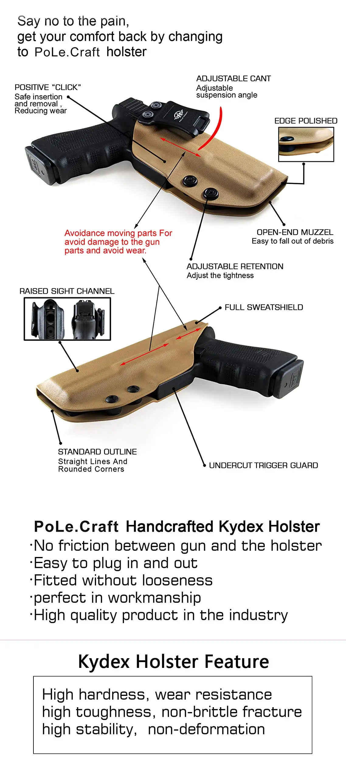 Kydex IWB الحافظة مخصص صالح سيج Sauer P320 كامل الحجم داخل حزام مخفي تحمل غطاء ماج زر لا ارتداء ، لا غضب