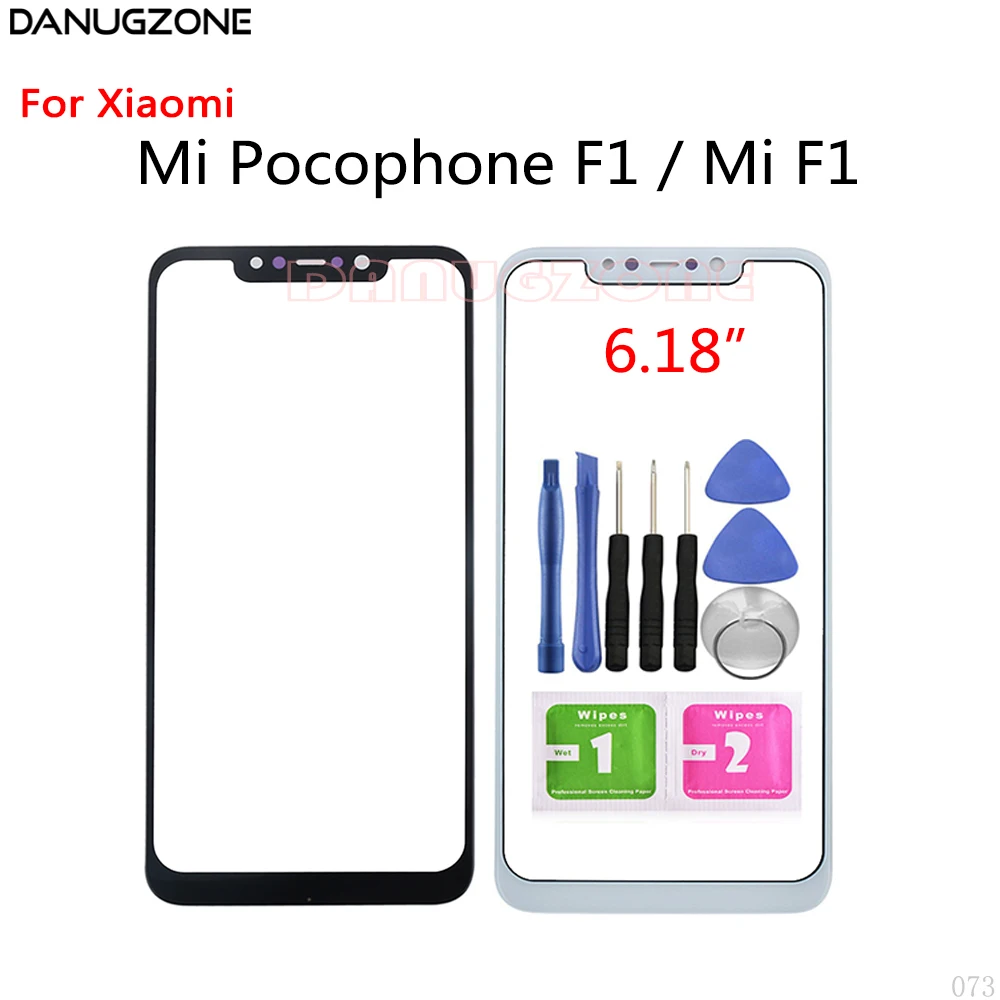 Touch Screen Front Glass Lens For Xiaomi Mi F1 / Mi Pocophone F1 LCD Display Front Glass Lens Panel