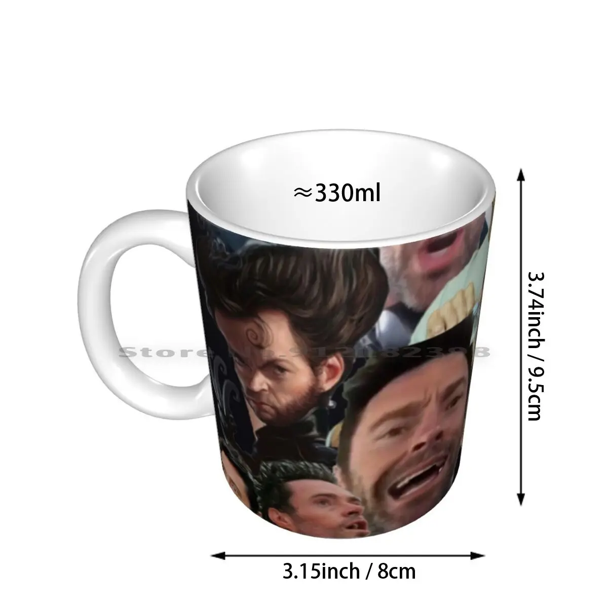 Hugh Jackman\'s Many Faces Ceramic Mugs Coffee Cups Milk Tea Mug Hugh Jackman Hugh Hackman Collage Tumblr Collage Creative