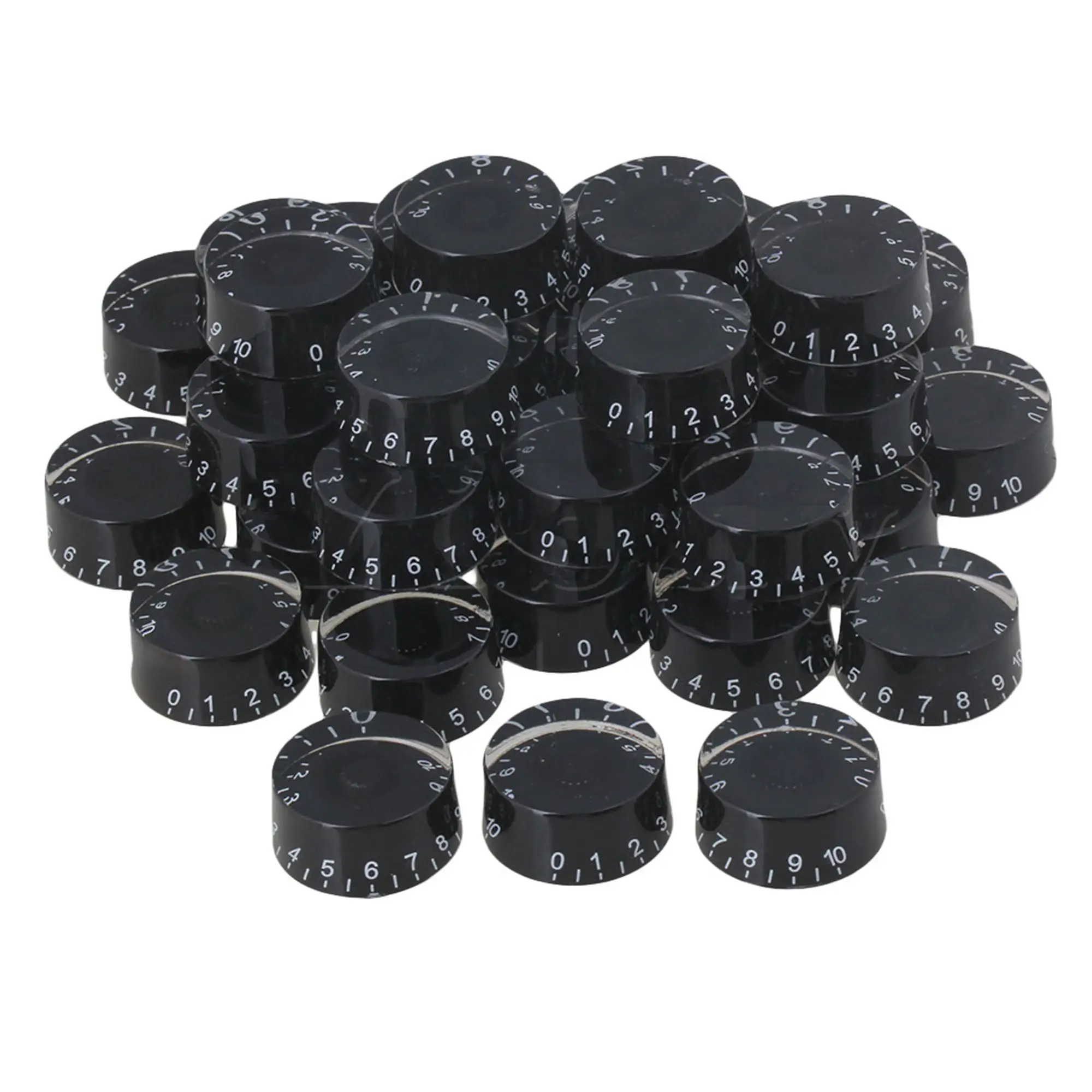 Electronic Guitar Volume Tone Control Knobs Black Color White Letter Pack of 200