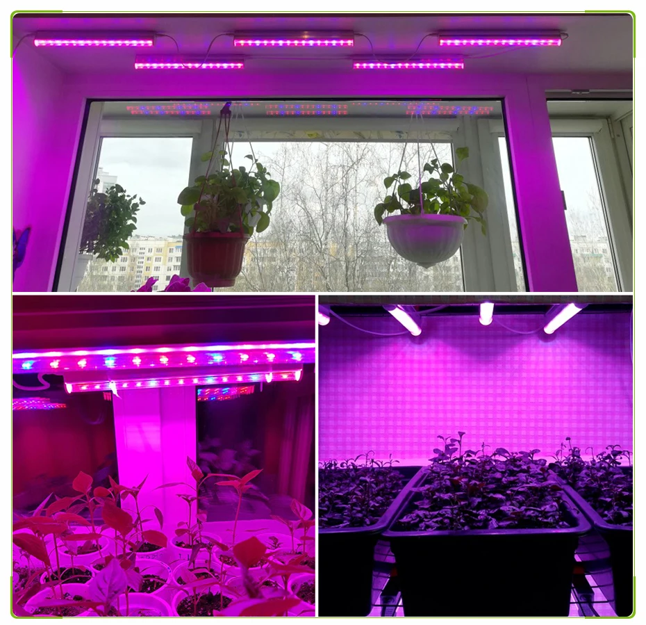 Phytolamp LED Grow Light 85-265V  Full Spectrum LED tube bar Lamp for Plants  8W 30Cm for Grow Tent Greenhouses Flowers