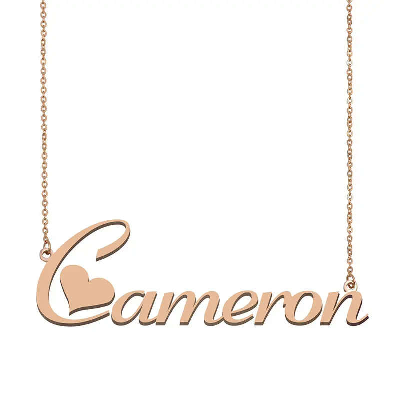 Cameron Name Necklace for Women Personalised Stainless Steel Jewelry Letters Statement Pendant Girls Mom Gift