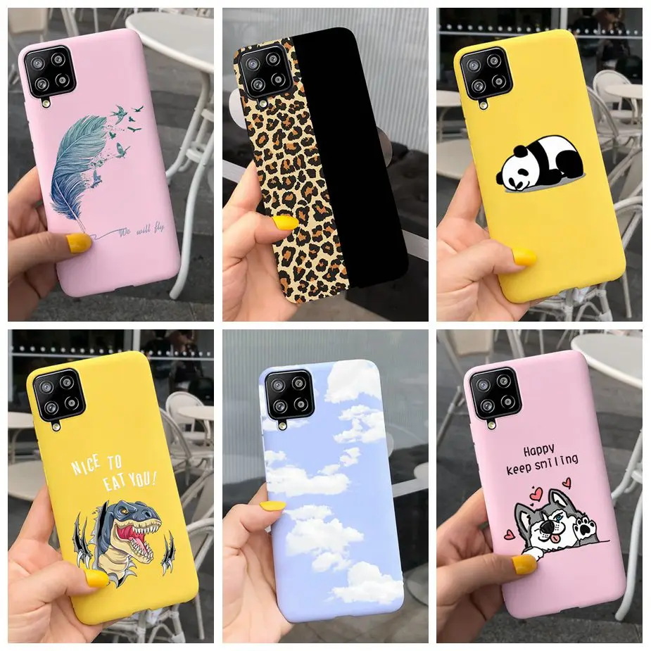 For Samsung A42 Case A12 A22 Soft Silicone Cute Candy Painted Phone Cases For Samsung Galaxy A42 5G A426B A22 A225F Cover Bumper