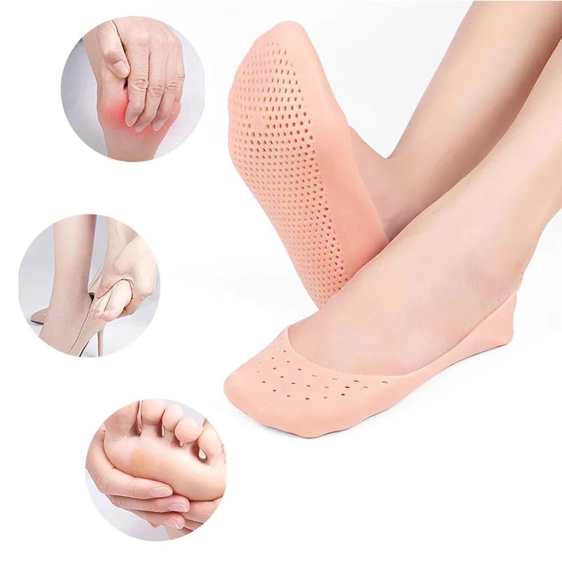 1 Pair Moisturizing Gel Pedicure Socks Foot Chapped Care Tool Cracked Dry Skin Protector Relieve Feet Pain Silicone Heel Socks