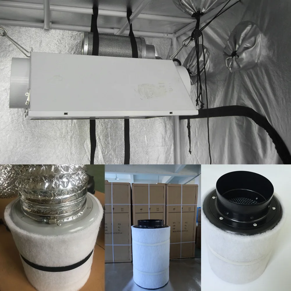 4/5/6/8Inch Grow Tent Centrifugal Fans&Activated Carbon Air Filter Suit 220/110V for GrowTent Hydroponic GreenHouse LED HPS Grow