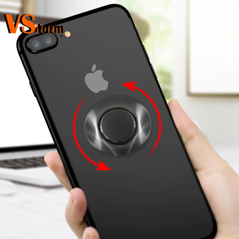 Mobile Phone Finger Ring Holder Fidget Spinner Grip Toy Metal Lazy Support Cell Smartphone Strap Stand Unpack Tool Rotatable New