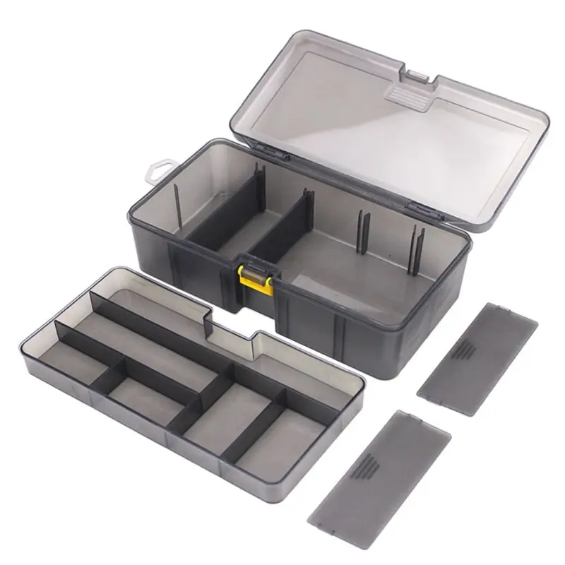 Multi-division Dual Layer Tool Storage Box Multifunctional Organize Fishing Lure 