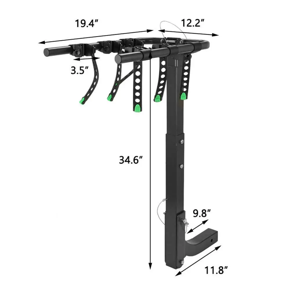 3 Bicycle Bike Rack Hitch Mount Carrier for Car Truck Auto SUV Rack 3 Bikes with 2