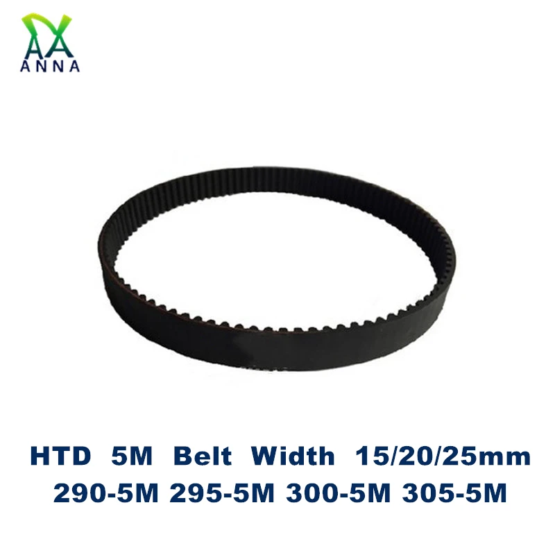 

HTD 5M Timing belt C=290/295/300/305 width 15/20/25mm Teeth 58 59 60 61 HTD5M synchronous Belt 290-5M 295-5M 300-5M 305-5M