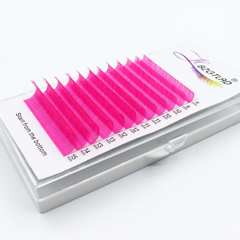 HBZGTLAD Brand new C/D curl 0.07/0.1mm 8-15mm mix length false lashes eyelash individual colored lashes Faux eyelash extensions